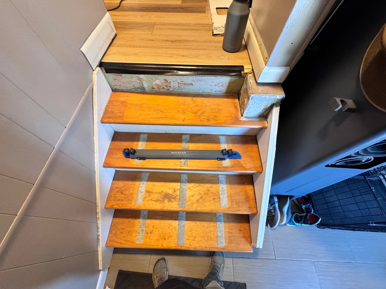 Interior stairs before flooring update